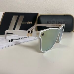 Blenders White Frame Men's Sunglasses with Mirrored Lenses